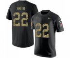 Dallas Cowboys #22 Emmitt Smith Black Camo Salute to Service T-Shirt
