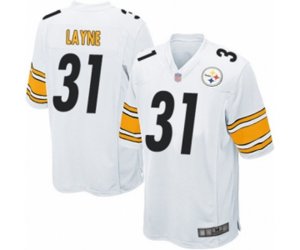 Pittsburgh Steelers #31 Justin Layne Game White Football Jersey