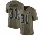 Oakland Raiders #31 Isaiah Johnson Limited Olive 2017 Salute to Service Football Jersey