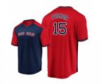 Dustin Pedroia Boston Red Sox #15 Navy Red Iconic Player Majestic Jersey