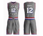 Philadelphia 76ers #12 Tobias Harris Swingman Gray Basketball Suit Jersey - City Edition