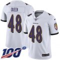 Baltimore Ravens #48 Patrick Queen White Stitched NFL 100th Season Vapor Untouchable Limited Jersey