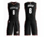 Brooklyn Nets #6 DeAndre Jordan Authentic Black Basketball Suit Jersey - City Edition