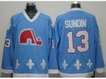 Quebec Nordiques #13 Mats Sundin Light Blue CCM Throwback Stitched jerseys