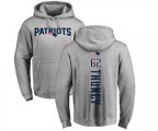 New England Patriots #62 Joe Thuney Ash Backer Pullover Hoodie