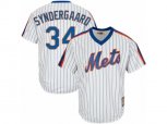 New York Mets #34 Noah Syndergaard Authentic White Cooperstown MLB Jersey
