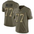 Oakland Raiders #77 Kolton Miller Limited Olive Camo 2017 Salute to Service NFL Jersey