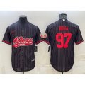 San Francisco 49ers #97 Nick Bosa Black With Patch Cool Base Stitched Baseball Jersey