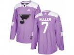 Adidas St. Louis Blues #7 Joe Mullen Purple Authentic Fights Cancer Stitched NHL Jersey