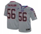 New York Giants #56 Lawrence Taylor Elite Lights Out Grey Football Jersey