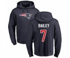 New England Patriots #7 Jake Bailey Navy Blue Name & Number Logo Pullover Hoodie