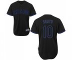 Chicago Cubs #10 Ron Santo Authentic Black Fashion MLB Jersey