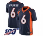 Denver Broncos #6 Colby Wadman Navy Blue Alternate Vapor Untouchable Limited Player 100th Season Football Jersey