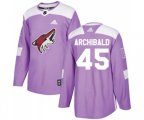 Arizona Coyotes #45 Josh Archibald Authentic Purple Fights Cancer Practice Hockey Jersey