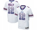 Buffalo Bills #12 Jim Kelly Elite White Road Drift Fashion Football Jersey