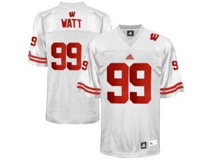 Men\'s Wisconsin Badgers J.J Watt #99 College Football Jersey - White