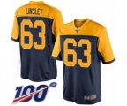 Green Bay Packers #63 Corey Linsley Limited Navy Blue Alternate 100th Season Football Jersey