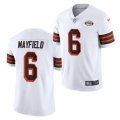 Cleveland Browns #6 Baker Mayfield Nike 2021 White Retro 1946 75th Anniversary Jersey