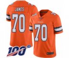 Denver Broncos #70 Ja'Wuan James Limited Orange Rush Vapor Untouchable 100th Season Football Jersey