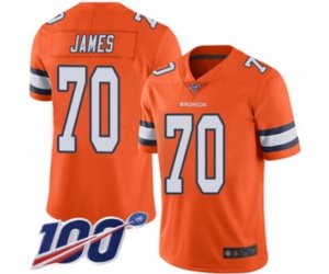 Denver Broncos #70 Ja\'Wuan James Limited Orange Rush Vapor Untouchable 100th Season Football Jersey
