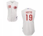 Cincinnati Reds #19 Joey Votto Authentic White Vest Style Baseball Jersey
