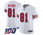 San Francisco 49ers #81 Jordan Matthews Limited White Rush Vapor Untouchable 100th Season Football Jersey