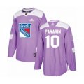 New York Rangers #10 Artemi Panarin Authentic Purple Fights Cancer Practice Hockey Jersey