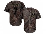 Milwaukee Brewers #7 Eric Thames Camo Realtree Collection Cool Base Stitched MLB Jersey