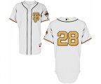 San Francisco Giants #28 Buster Posey Authentic Cream Gold No. Baseball Jersey