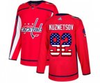 Washington Capitals #92 Evgeny Kuznetsov Authentic Red USA Flag Fashion NHL Jersey