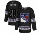 Adidas New York Rangers #20 Chris Kreider Authentic Black Team Logo Fashion NHL Jersey