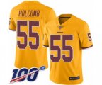 Washington Redskins #55 Cole Holcomb Limited Gold Rush Vapor Untouchable 100th Season Football Jersey