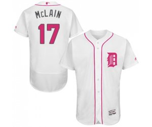 Detroit Tigers #17 Denny McLain Authentic White 2016 Mother\'s Day Fashion Flex Base Baseball Jersey