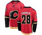 Calgary Flames #28 Elias Lindholm Authentic Red Home Fanatics Branded Breakaway Hockey Jersey
