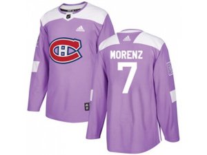 Montreal Canadiens #7 Howie Morenz Purple Authentic Fights Cancer Stitched NHL Jersey
