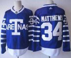 Toronto Maple Leafs #34 Auston Matthews Blue Authentic 1918 Arenas Throwback Stitched NHL Jersey