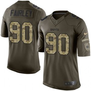 New Orleans Saints #90 Nick Fairley Elite Green Salute to Service NFL Jersey