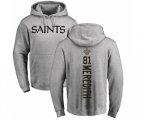 New Orleans Saints #81 Cameron Meredith Ash Backer Pullover Hoodie