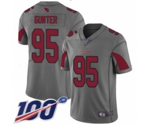 Arizona Cardinals #95 Rodney Gunter Limited Silver Inverted Legend 100th Season Football Jersey
