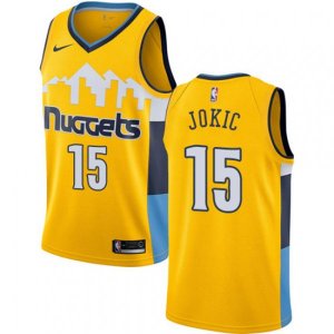 Denver Nuggets #15 Nikola Jokic Authentic Gold Alternate NBA Jersey Statement Edition