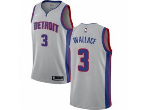 Detroit Pistons #3 Ben Wallace Authentic Silver NBA Jersey Statement Edition