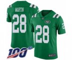 New York Jets #28 Curtis Martin Limited Green Rush Vapor Untouchable 100th Season Football Jersey
