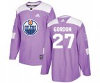 Edmonton Oilers #27 Boyd Gordon Authentic Purple Fights Cancer Practice NHL Jersey
