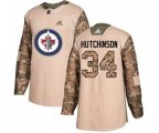 Winnipeg Jets #34 Michael Hutchinson Authentic Camo Veterans Day Practice NHL Jersey