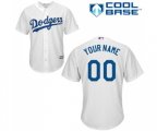 Los Angeles Dodgers Customized Replica White Home Cool Base Baseball Jersey