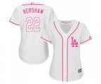 Women's Los Angeles Dodgers #22 Clayton Kershaw Authentic White Fashion Cool Base Baseball Jersey