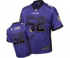 Baltimore Ravens #52 Ray Lewis Elite Purple Drift Fashion Football Jersey