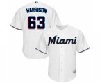Miami Marlins Monte Harrison Replica White Home Cool Base Baseball Player Jersey