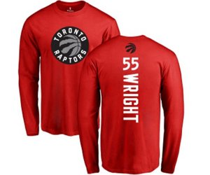 Toronto Raptors #55 Delon Wright Red Backer Long Sleeve T-Shirt