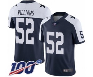 Dallas Cowboys #52 Connor Williams Navy Blue Throwback Alternate Vapor Untouchable Limited Player 100th Season Football Jersey